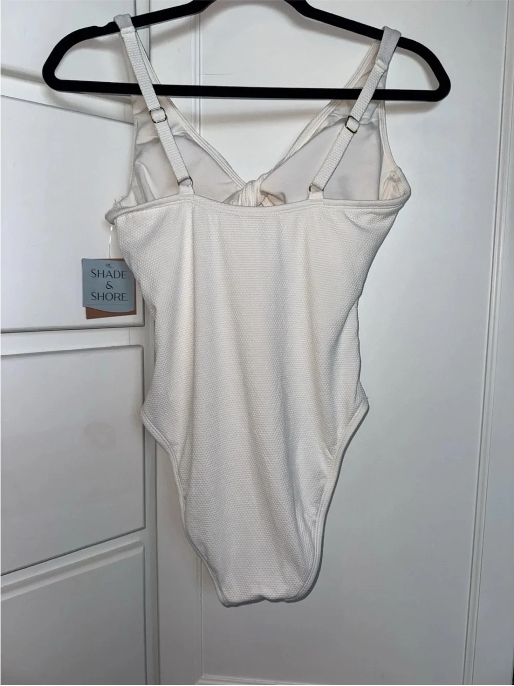 Shade & Shore White Textured Swim Top with Tag